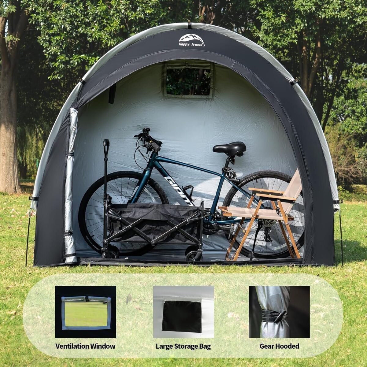 Bike Storage Shed Tent,Outdoor Portable Bicycle Storage Sheds with 210D Oxford Fabric PU4000 Waterproof