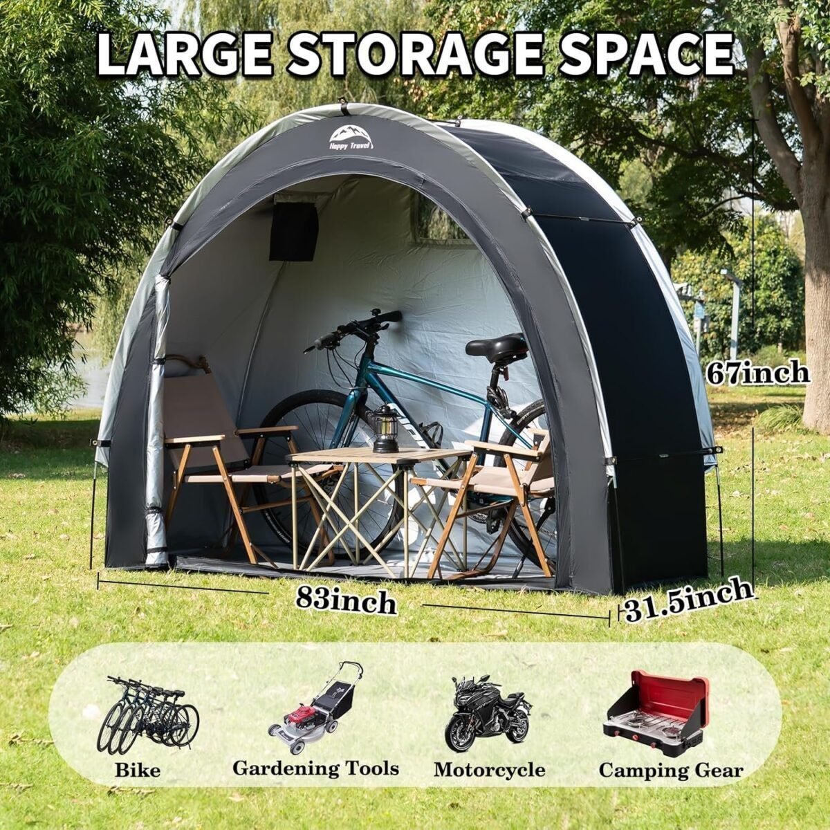 Bike Storage Shed Tent,Outdoor Portable Bicycle Storage Sheds with 210D Oxford Fabric PU4000 Waterproof