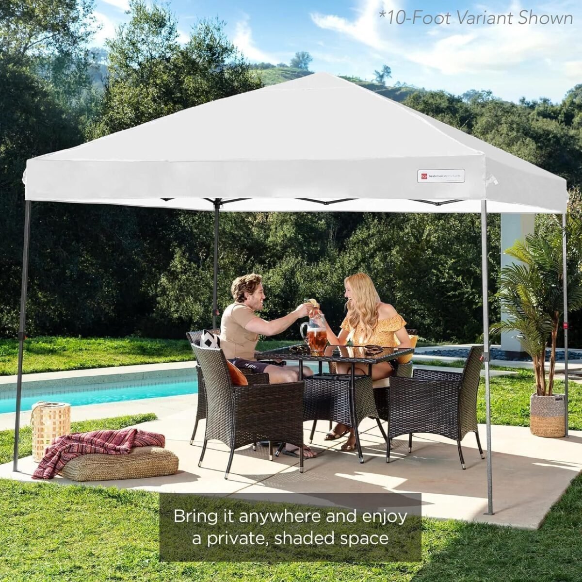 12x12ft 1-Person Setup Pop Up Canopy Tent Instant Portable Shelter w/ 1-Button Push