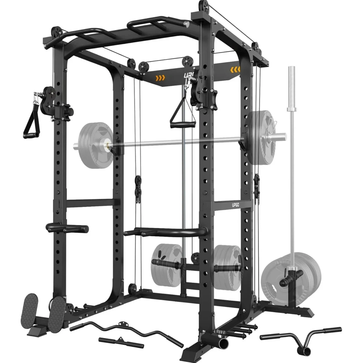 UPGO Power Cage,1600lbs Multi-Function Power Rack with Adjustable Cable Crossover System