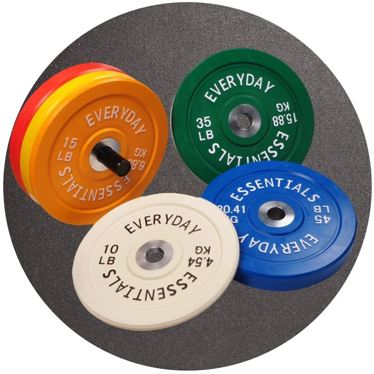 BalanceFrom Olympic Bumper Plate Weight Plate with Steel Hub, Color Coded, 260 lbs Set