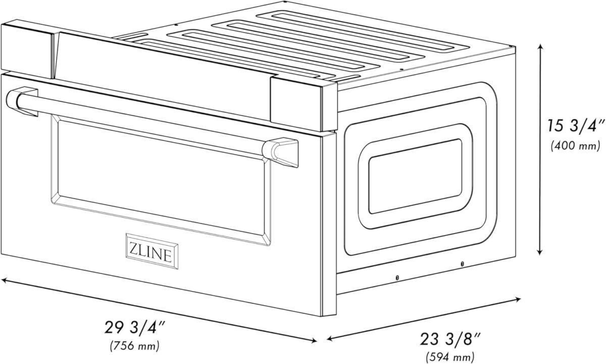 ZLINE Autograph 30" Built-In Microwave Drawer in Stainless w/Champagne Bronze