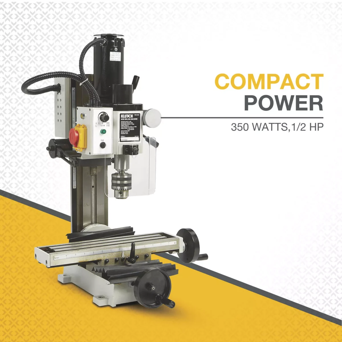 Klutch Mini Milling Machine, 350 Watts, 1/2 HP, 110V