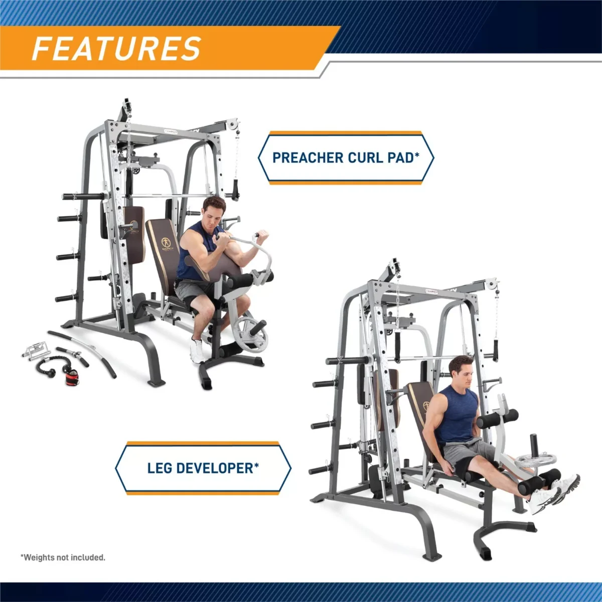 Marcy Home Gym Smith Cage System MD-9010G Weight Training Circuit Combo Machine