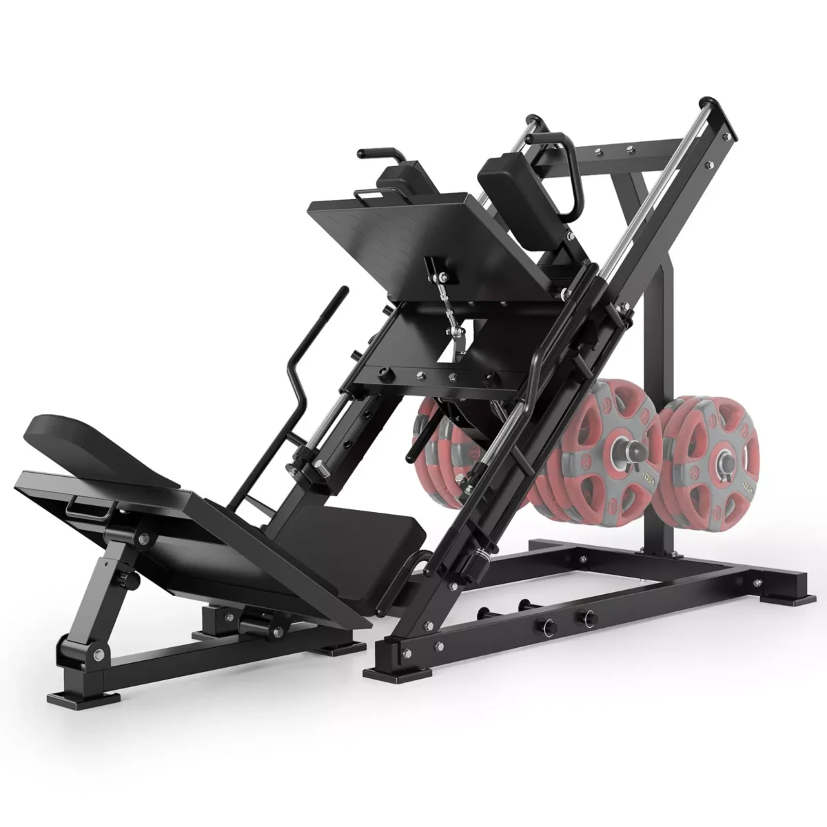 Leg Press Hack Squat Machine Adjustable Leg Exercise Machine with Linear Bearing