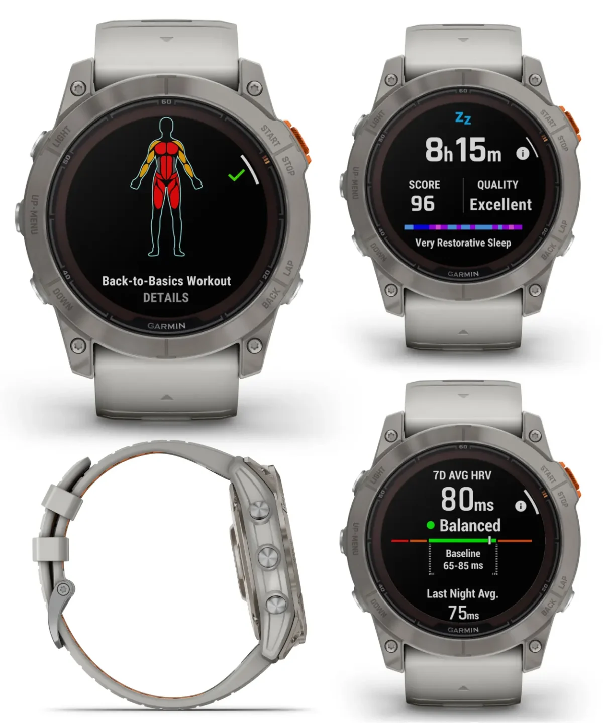 Garmin fenix 7X Pro Solar Sapphire 51mm Smartwatch Gary/Orange w/ Power Bank