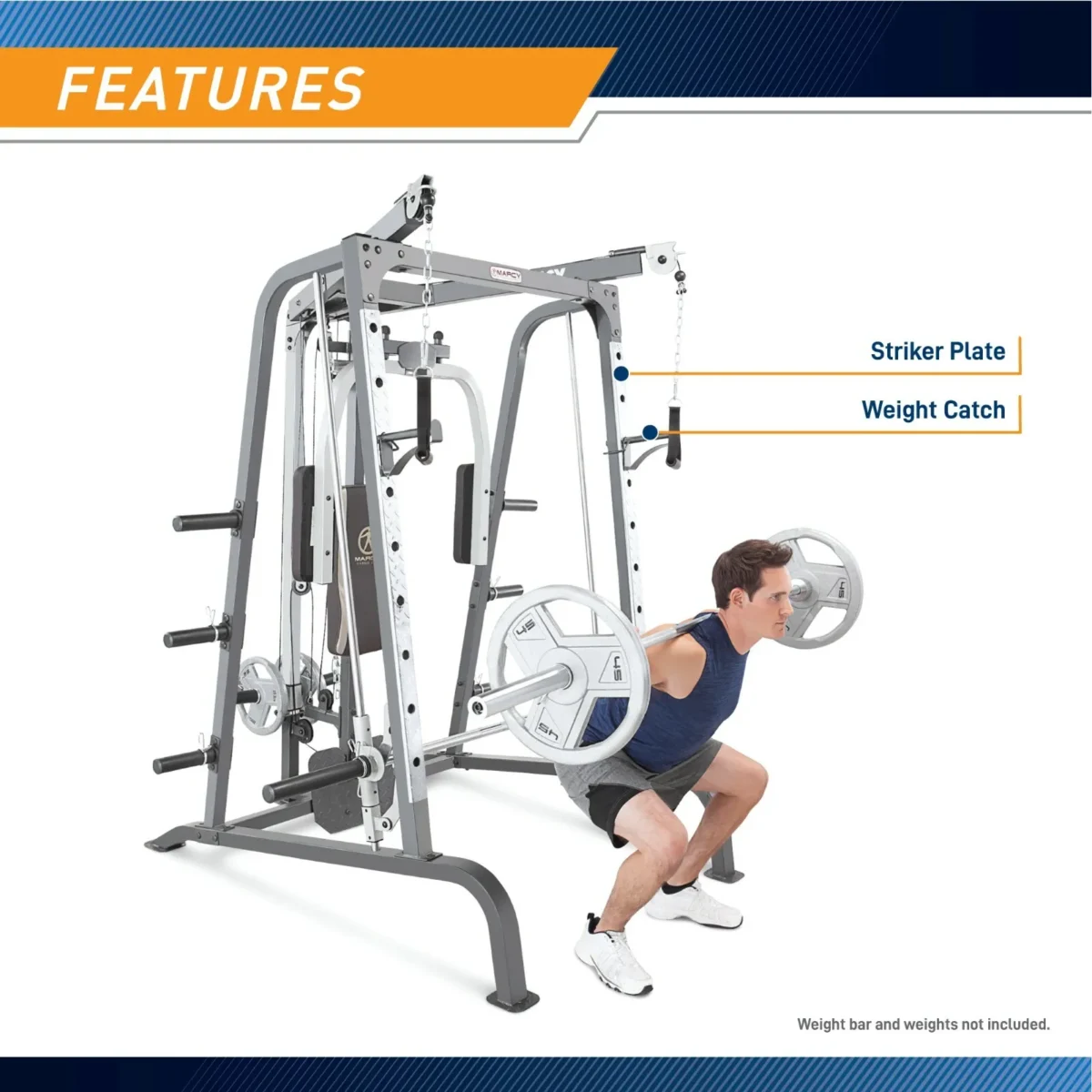 Marcy Home Gym Smith Cage System MD-9010G Weight Training Circuit Combo Machine