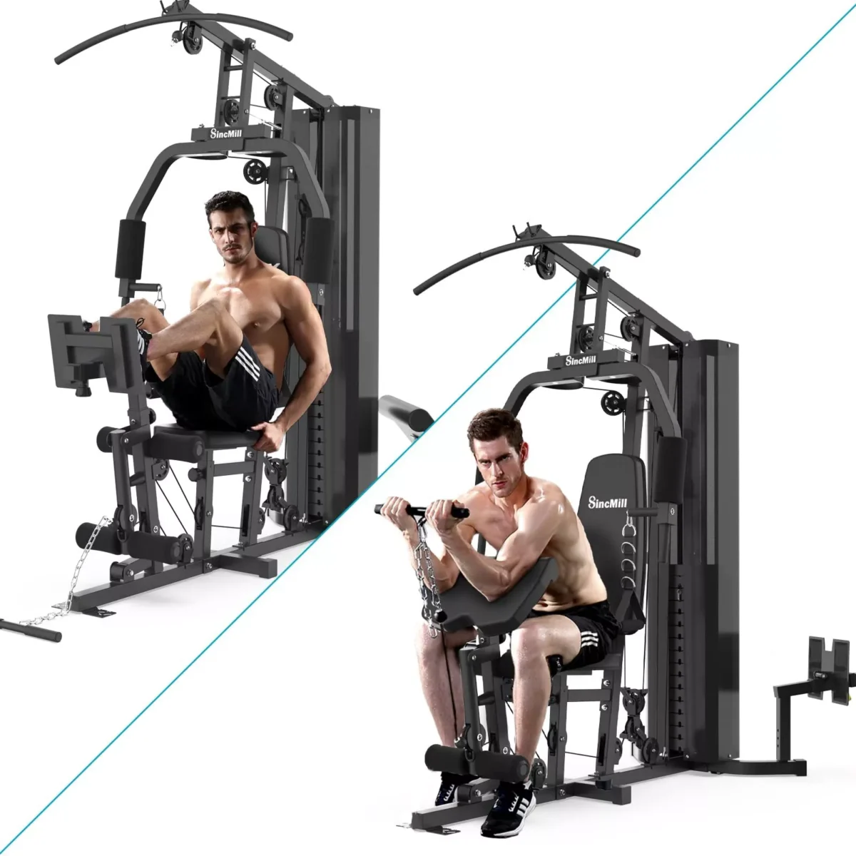 Full Body Home Gym System Exercise Equipment Weight Workout Station 148lbs