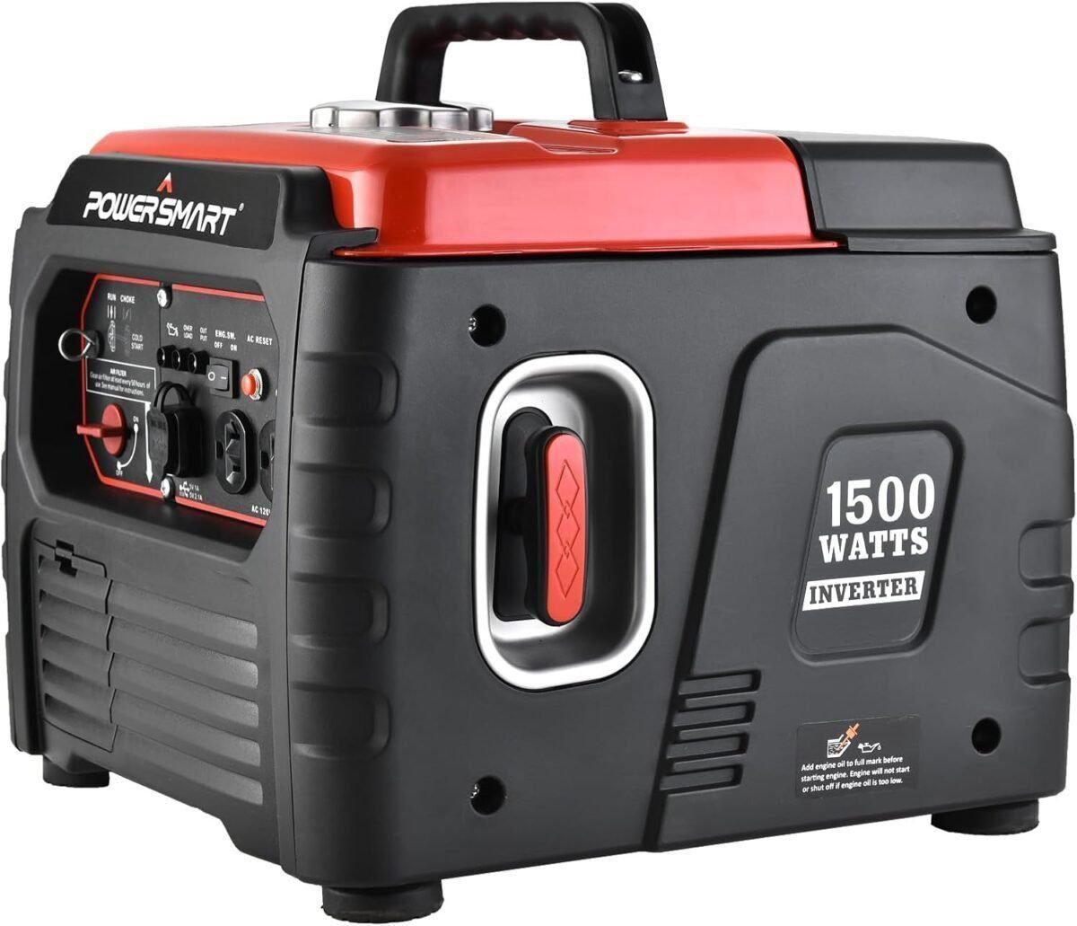 PowerSmart 1500-Watt Gas Powered Portable Inverter Generator, Super Quiet