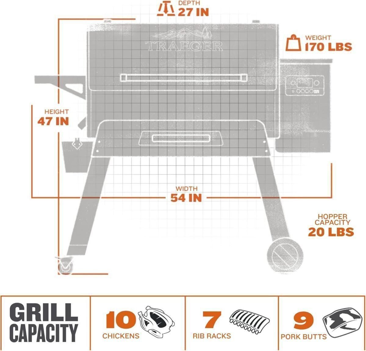 Traeger Grills Ironwood 885 Electric Wood Pellet Grill and Smoker, Black, 500 Degree Max Temperature