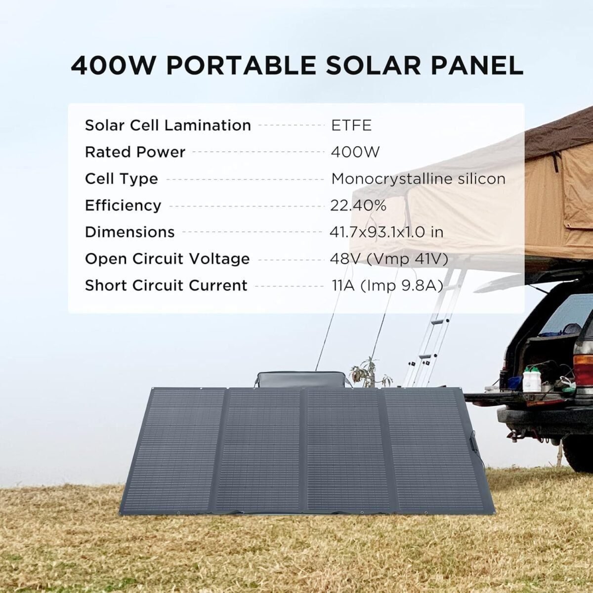 EF ECOFLOW 400W Portable Solar Panel, Foldable & Durable