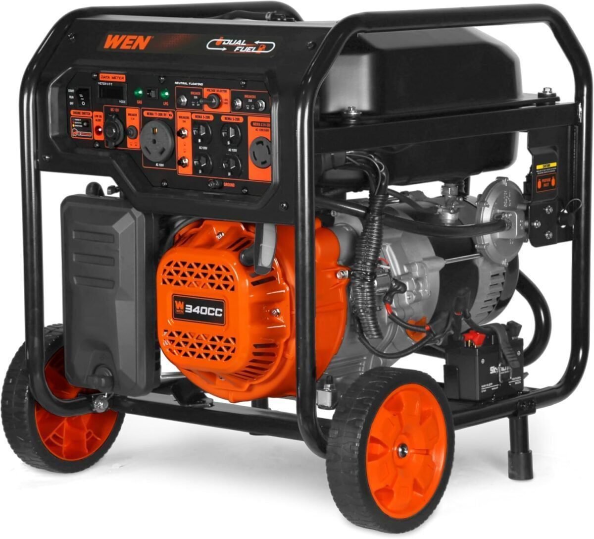 WEN DF8000X 8000-Watt Dual Fuel Electric Start Generator with CO Watchdog