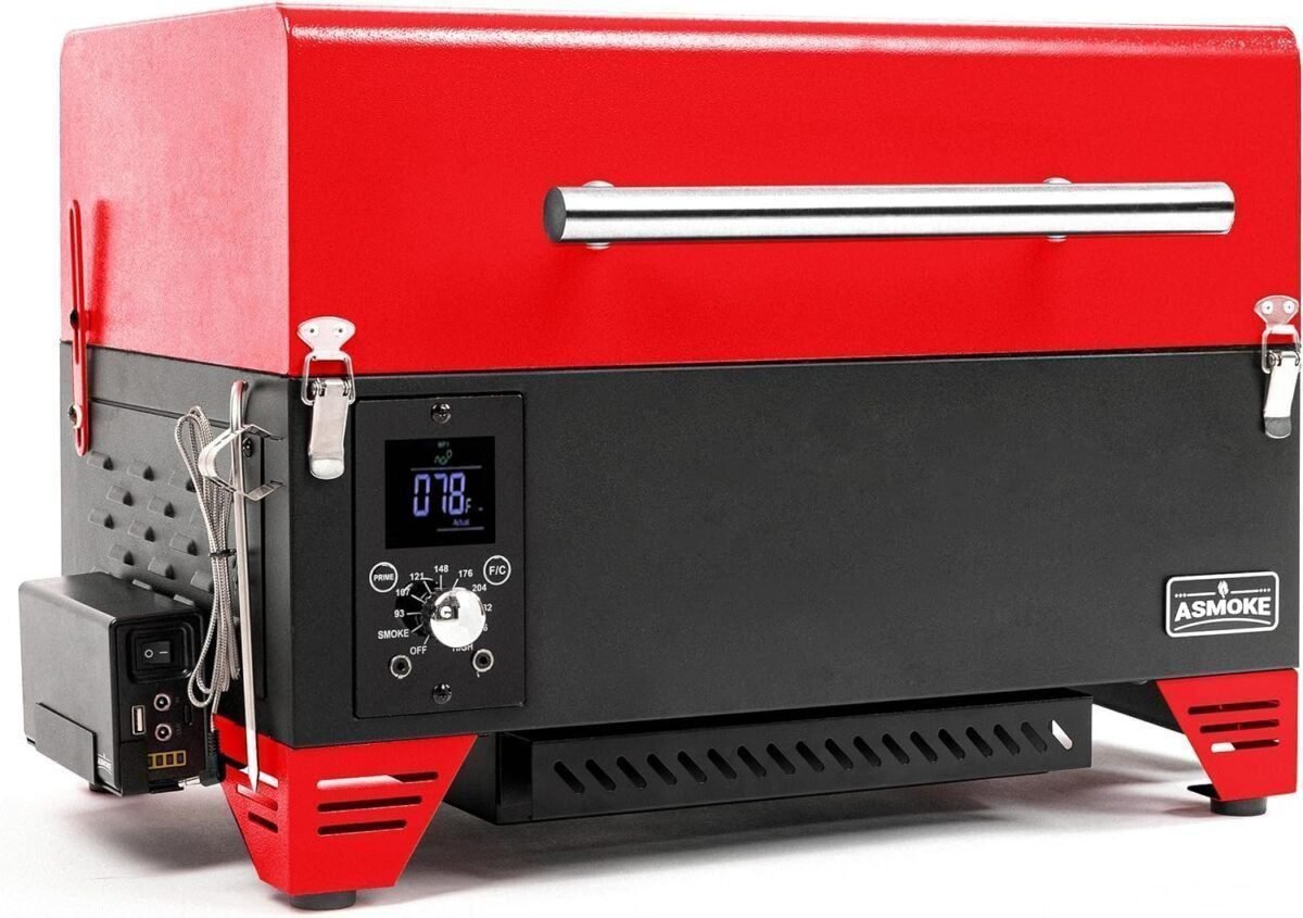 ASMOKE Portable Pellet Grill & Smoker - AS350DC Battery Powered ASCA™ Pellet Smoker, 256 sq. Smoker Grill w/Meat Probe