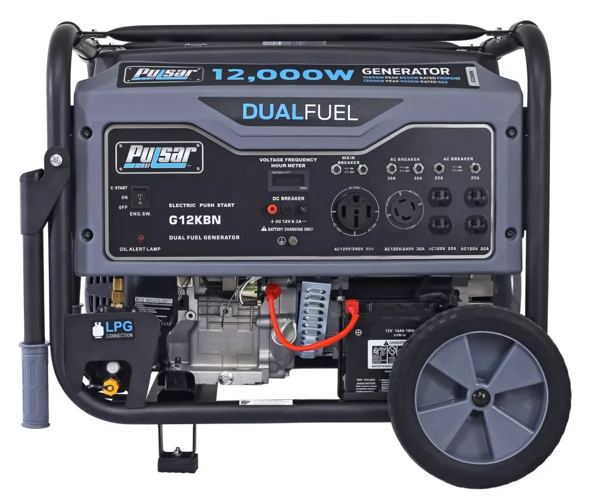 Pulsar 12000 Watt Portable Dual Fuel Propane/Gas Generator Electric Start G12KBN