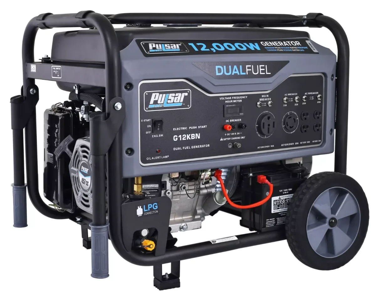 Pulsar 12000 Watt Portable Dual Fuel Propane/Gas Generator Electric Start G12KBN