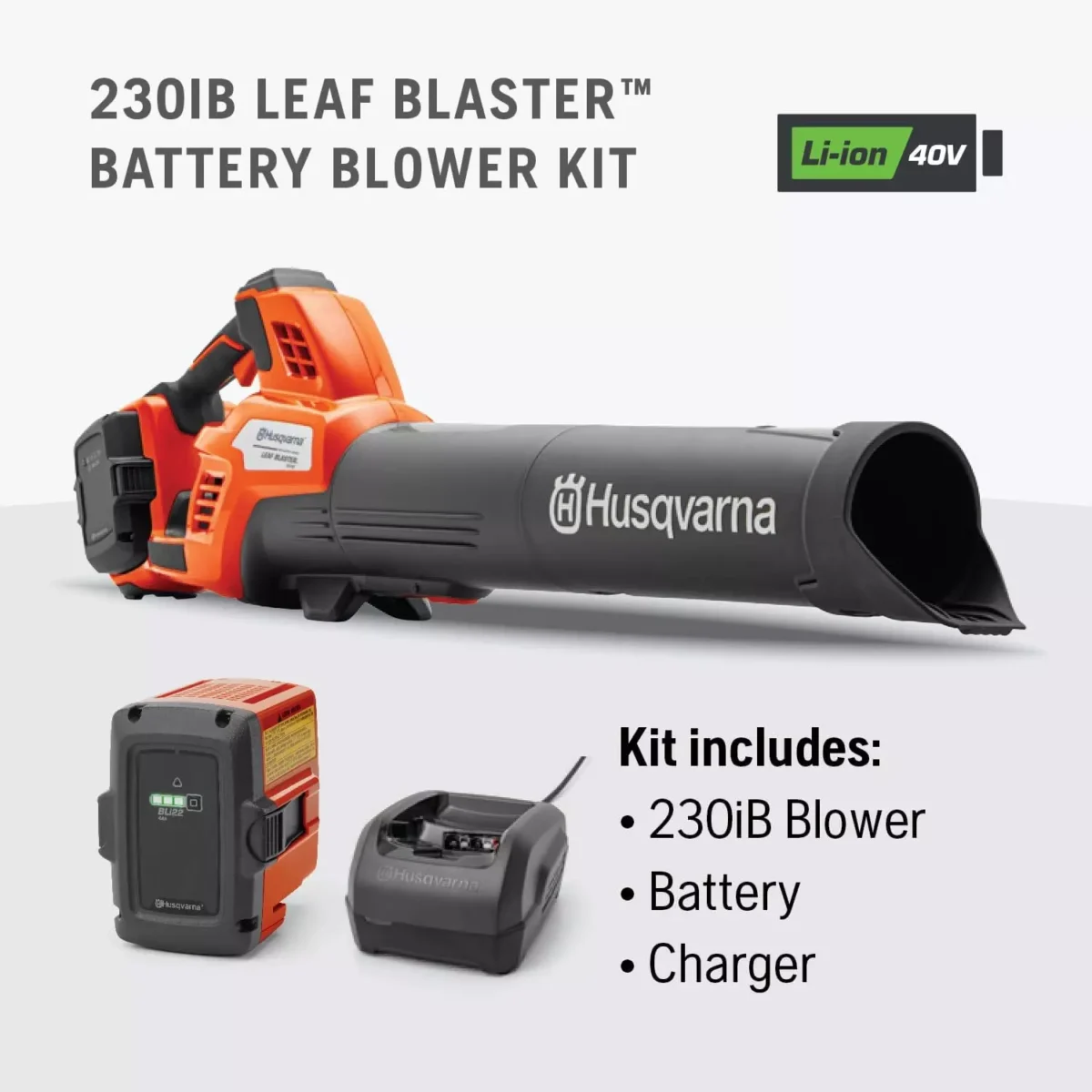 Husqvarna 230Ib Battery Powered Cordless Leaf Blower, 136-MPH 650-CFM Electric L