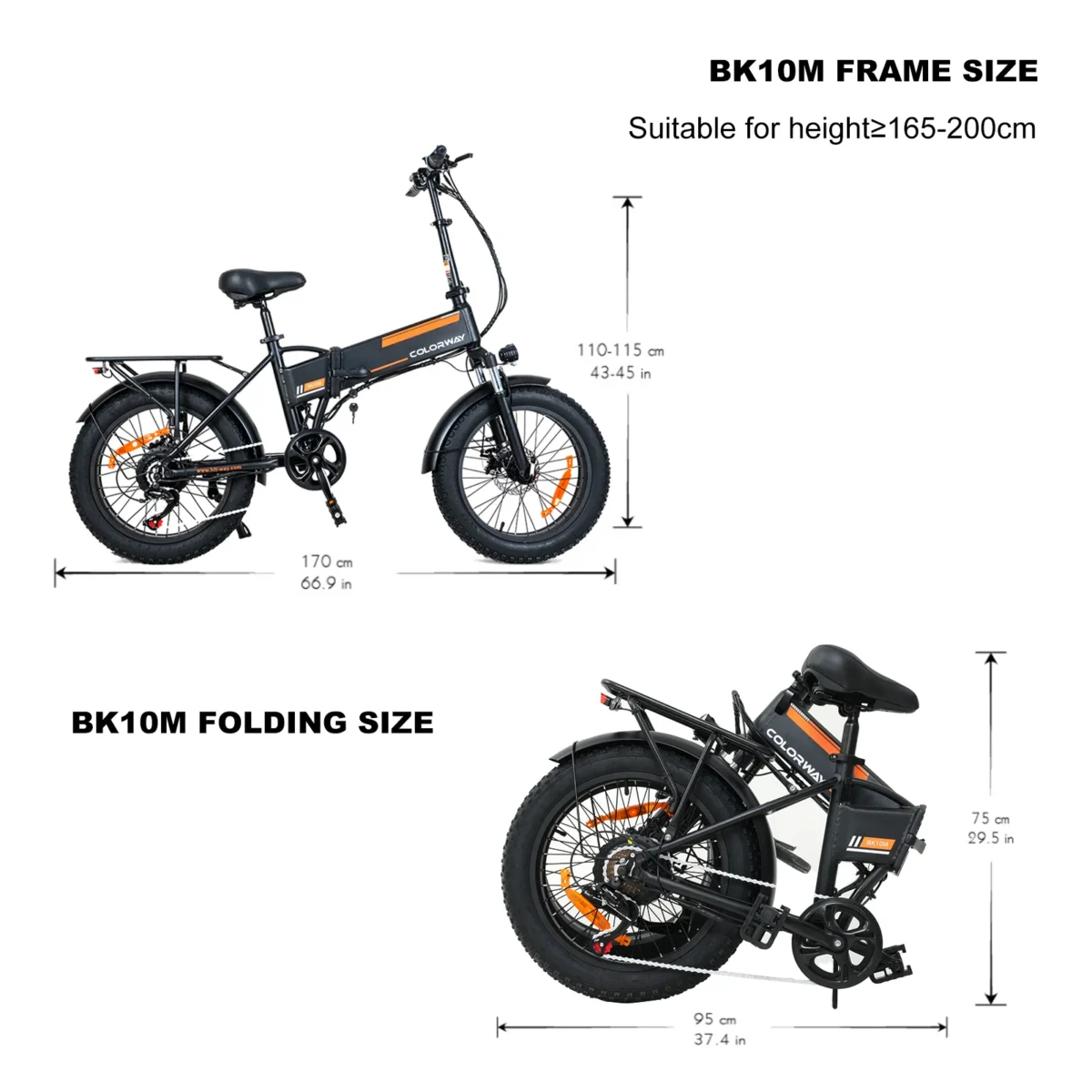 COLORWAY 750W Electric Bike for Adults , 20X4.0" Electric Bicycles with 36V/12AH Removable Battery