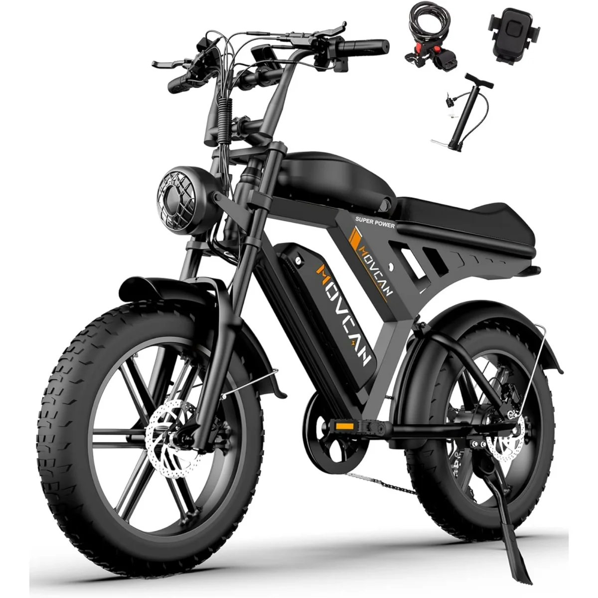 Movcan 750W Electric Bike for Adult, 20" Fat Tire Off-Road Ebike, 48V 31.2Ah Removable Dual Battery