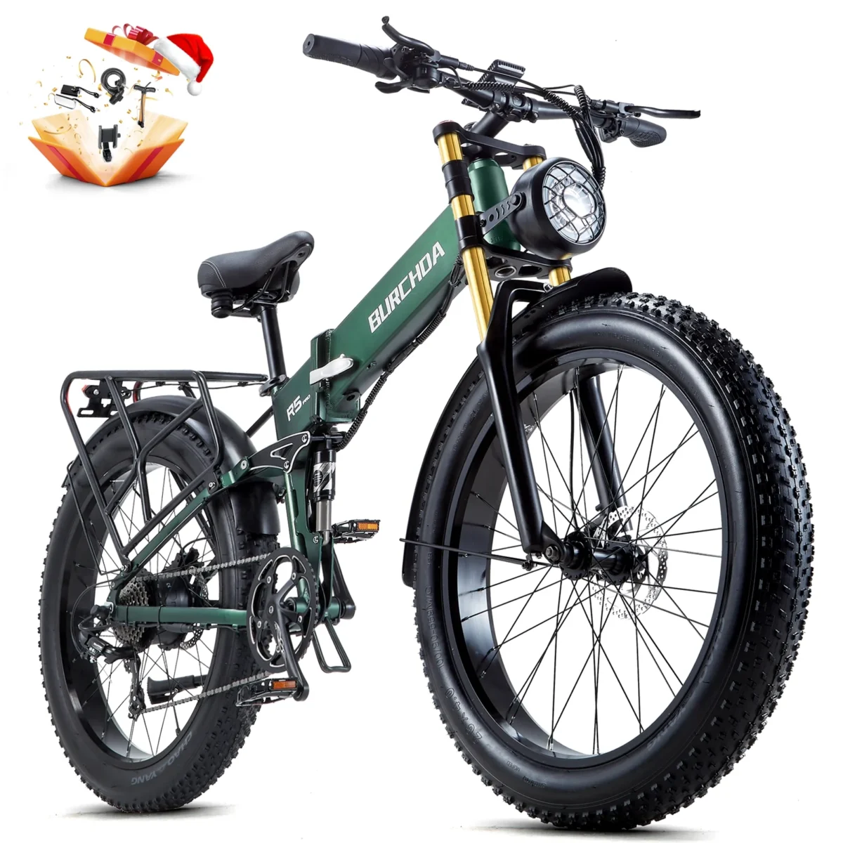 BIGUODIR Folding Electric Bike for Adults 1000W 48V 20Ah Removable Battery LG Cells