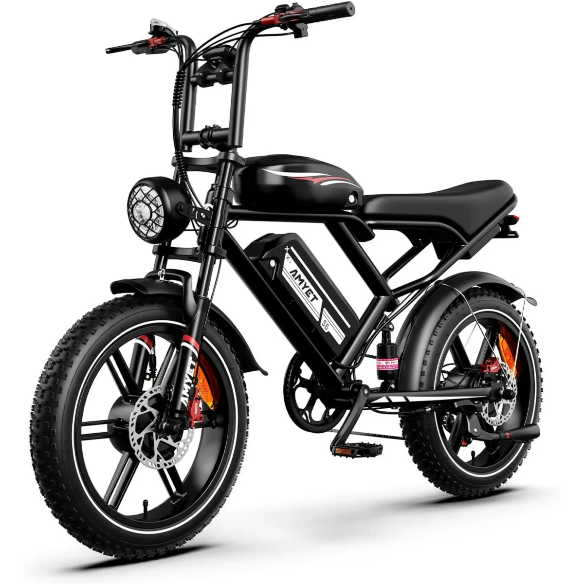 AMYET Electric Bike for Adults Dual Moter Peak 1500W, 52V 50AH Removable Dual Battery