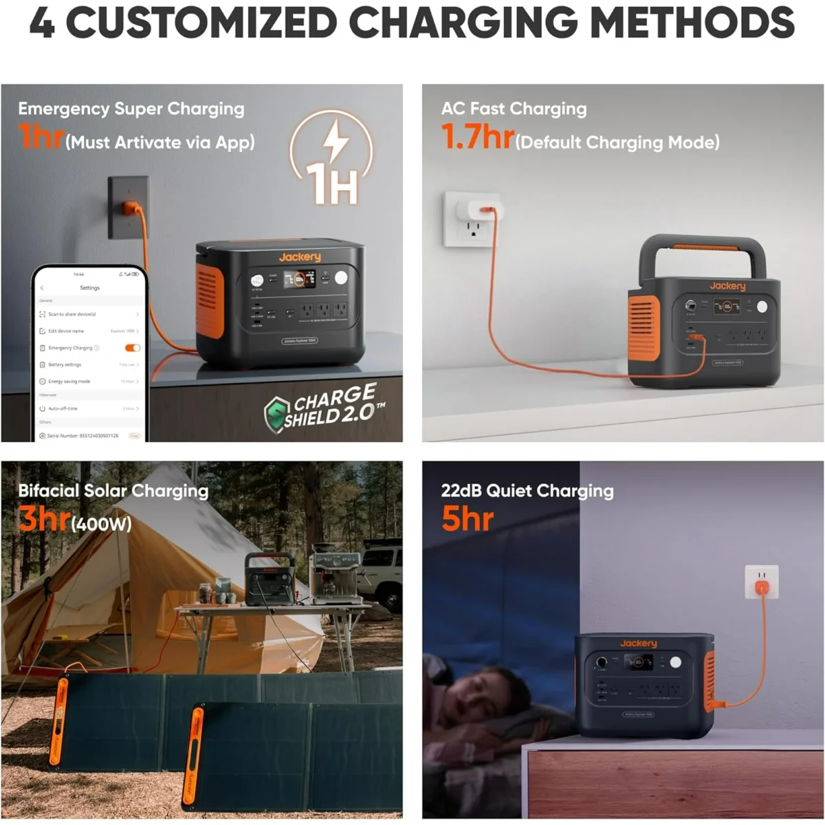 Jackery Explorer 1000 v2 1500W Continuous/3000W Peak Portable Power Stations, Outdoor Activity