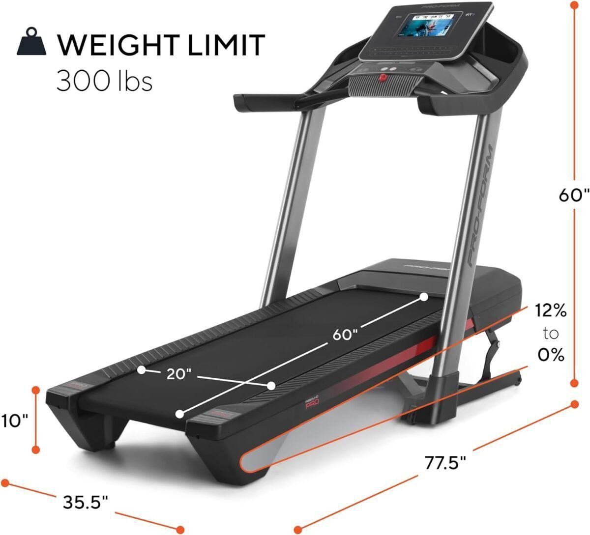 ProForm Pro 2000 Smart Treadmill with 10” HD Touchscreen Display and 30-Day