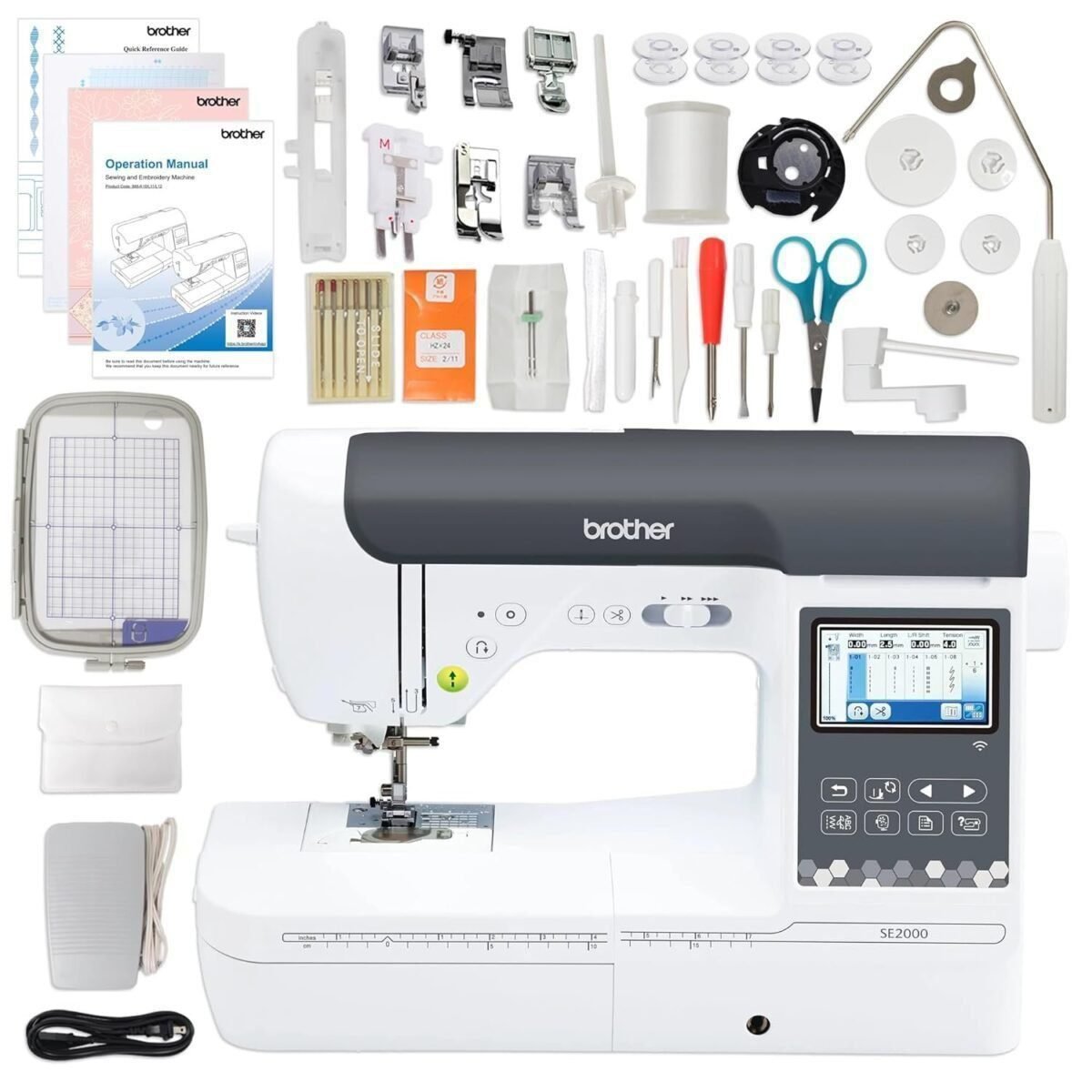 Brother SE2000 5" x 7" Embroidery & Sewing Machine Bundle with Brother ScanNCut