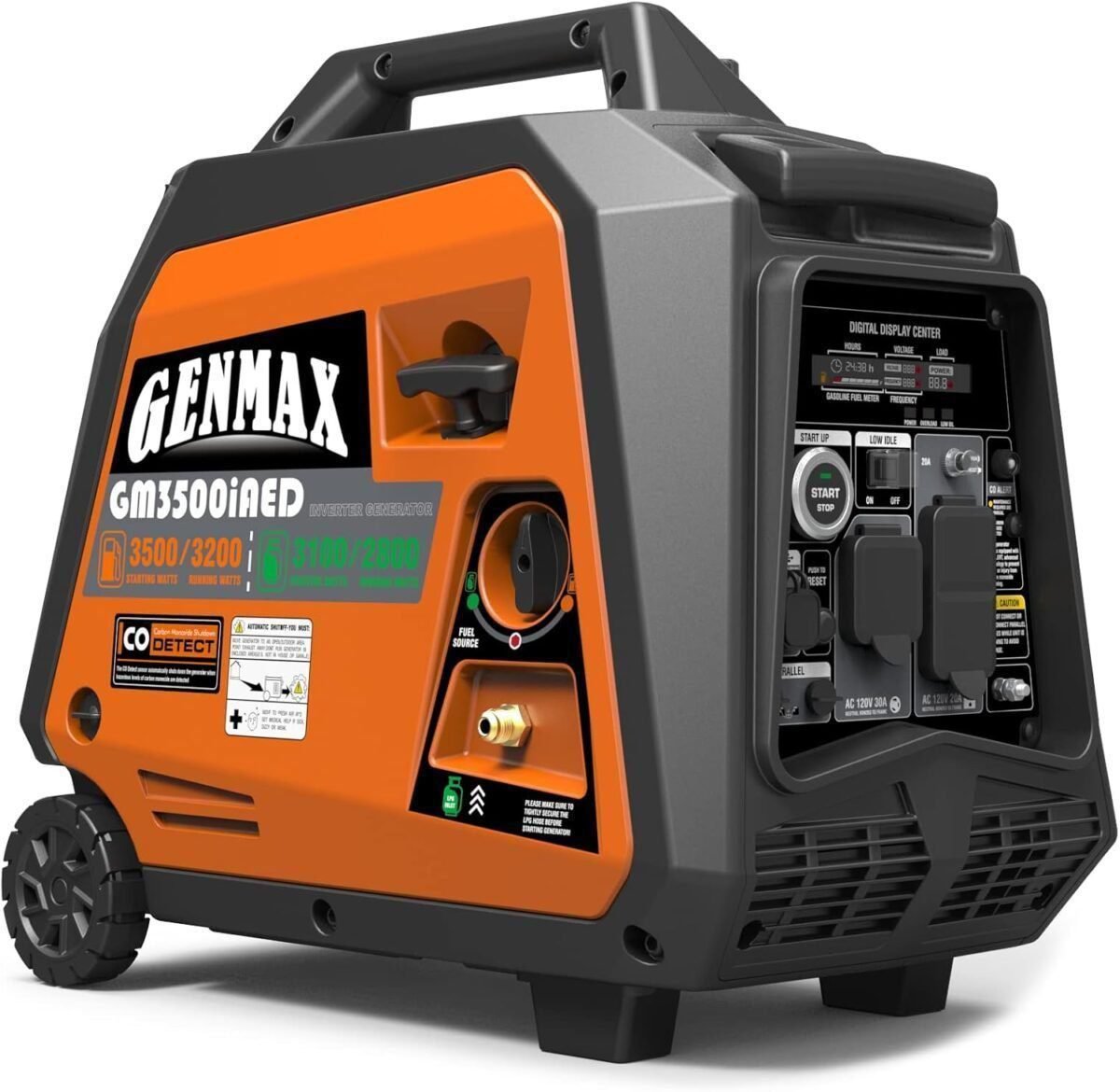 GENMAX Portable Inverter Generator, 3500W Super Quiet Gas