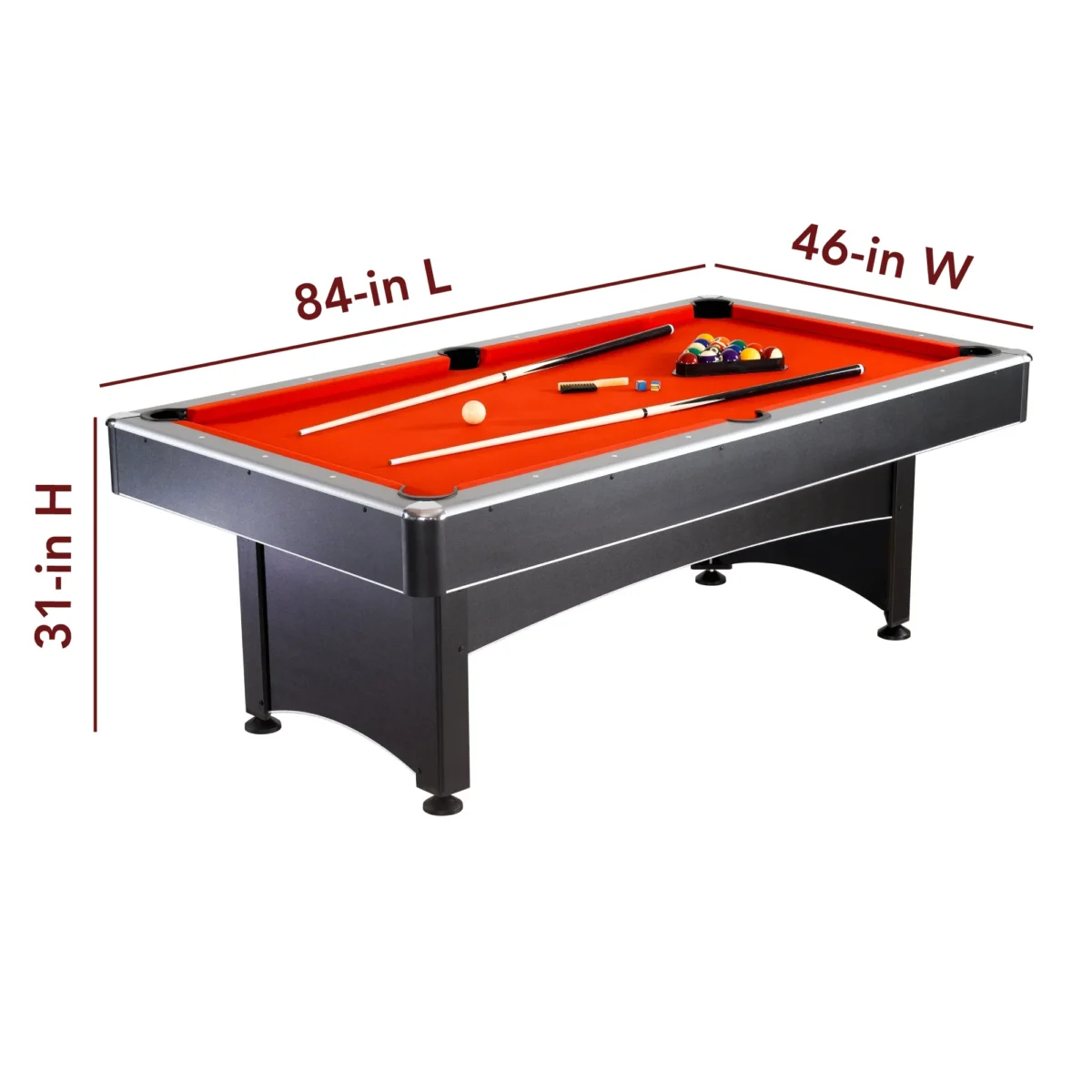 Hathaway Maverick Pool Table with Table Tennis Top, 7-ft, Red