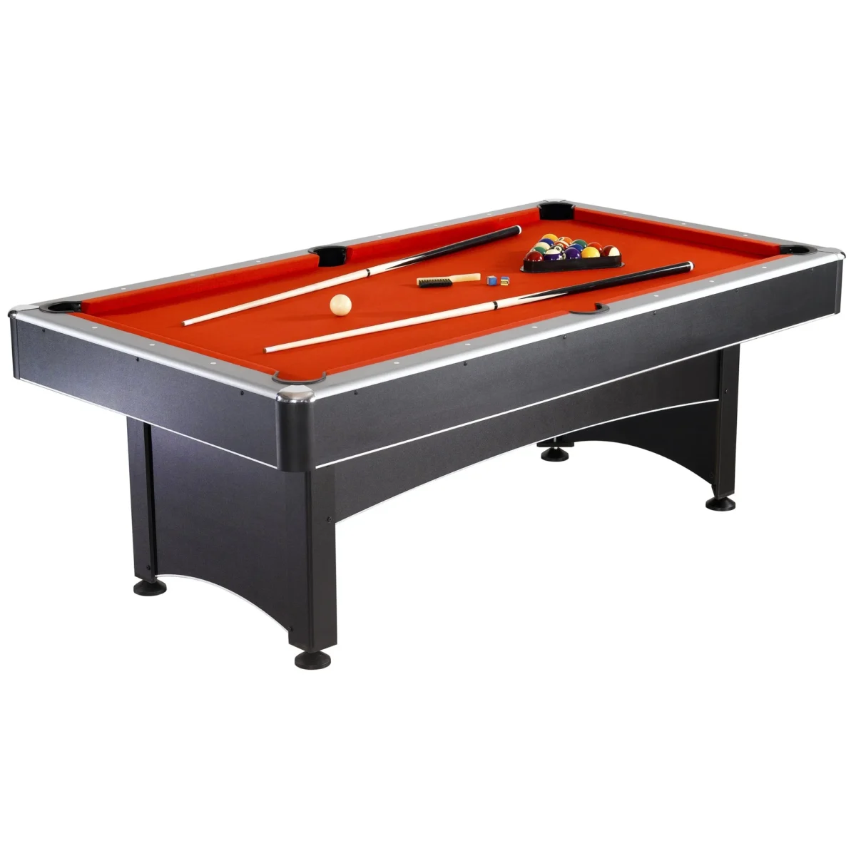 Hathaway Maverick Pool Table with Table Tennis Top, 7-ft, Red