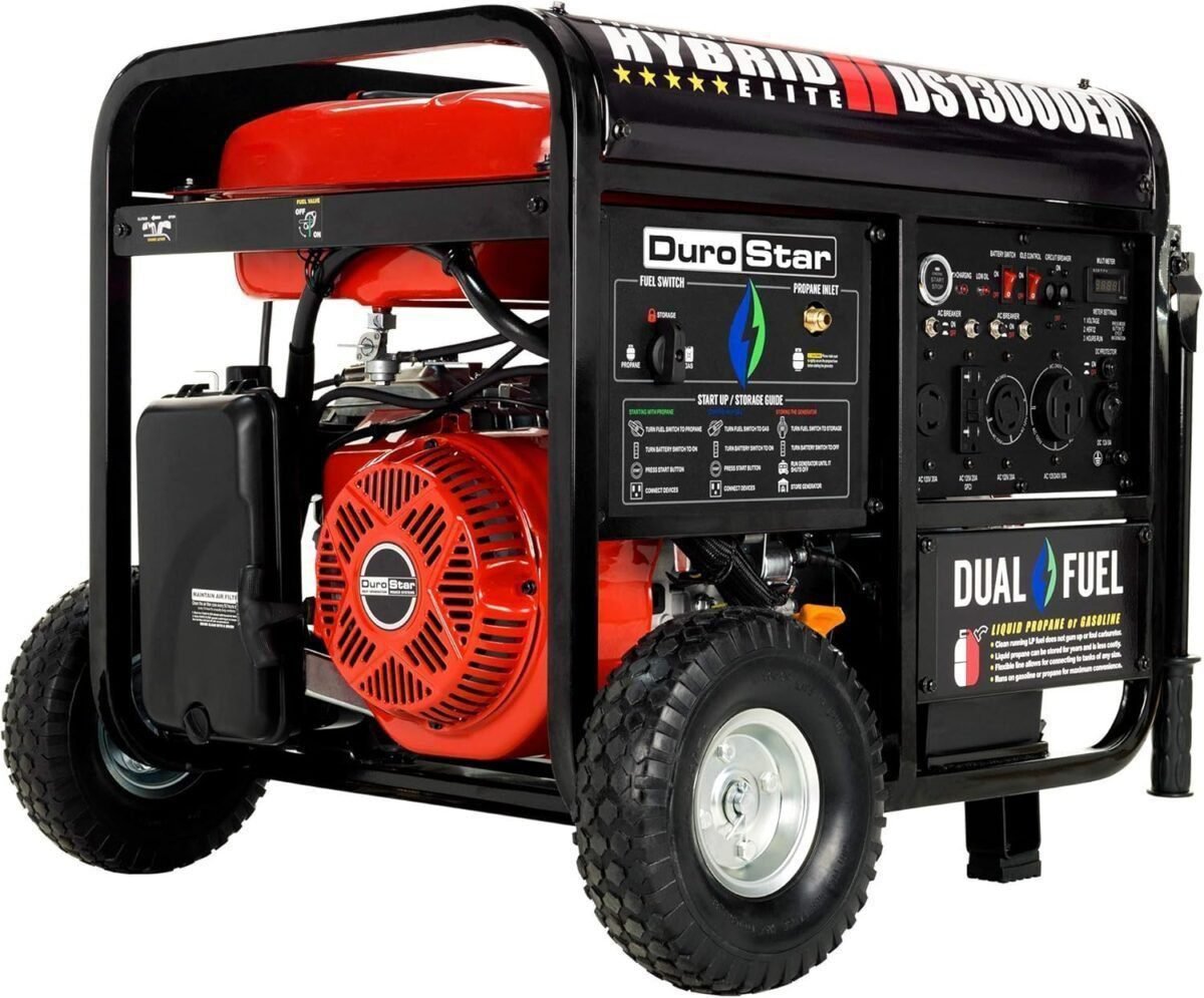 DuroStar DS13000EH Dual Fuel Portable Generator - 13000 Watt Gas