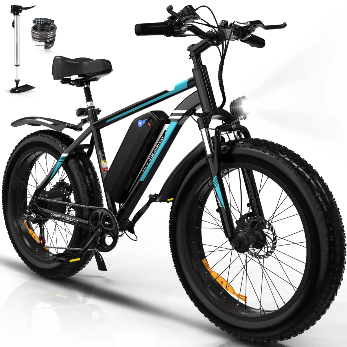 COLORWAY 26*4.0 Fat Tire E bike, 750W Electric Bicycles 15AH 48V Mountain Electric Bike