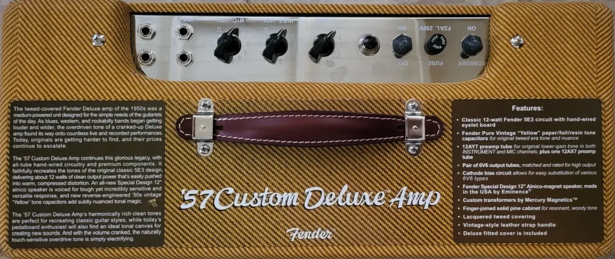 Fender 57 Custom Deluxe Guitar Amplifier, Lacquered Tweed