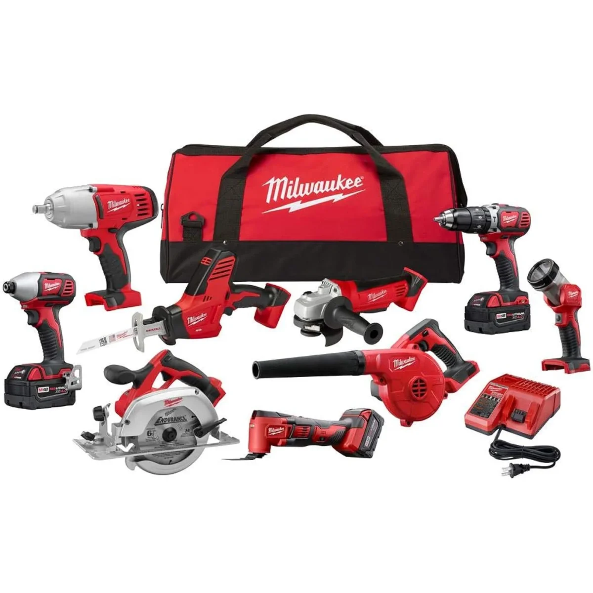 MILWAUKEE M18 18-Volt Lithium-Ion Cordless Combo Tool Kit (9-Tool) with (3) 4.0 Ah Batteries