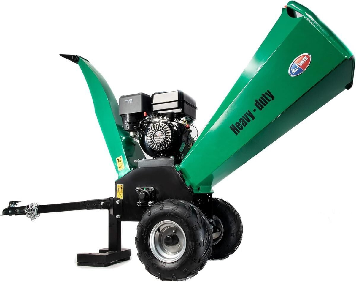 All Power APWC420 Woodchipper Mulcher 15HP JD Engine 420cc Gas Powered Chipper Shredder