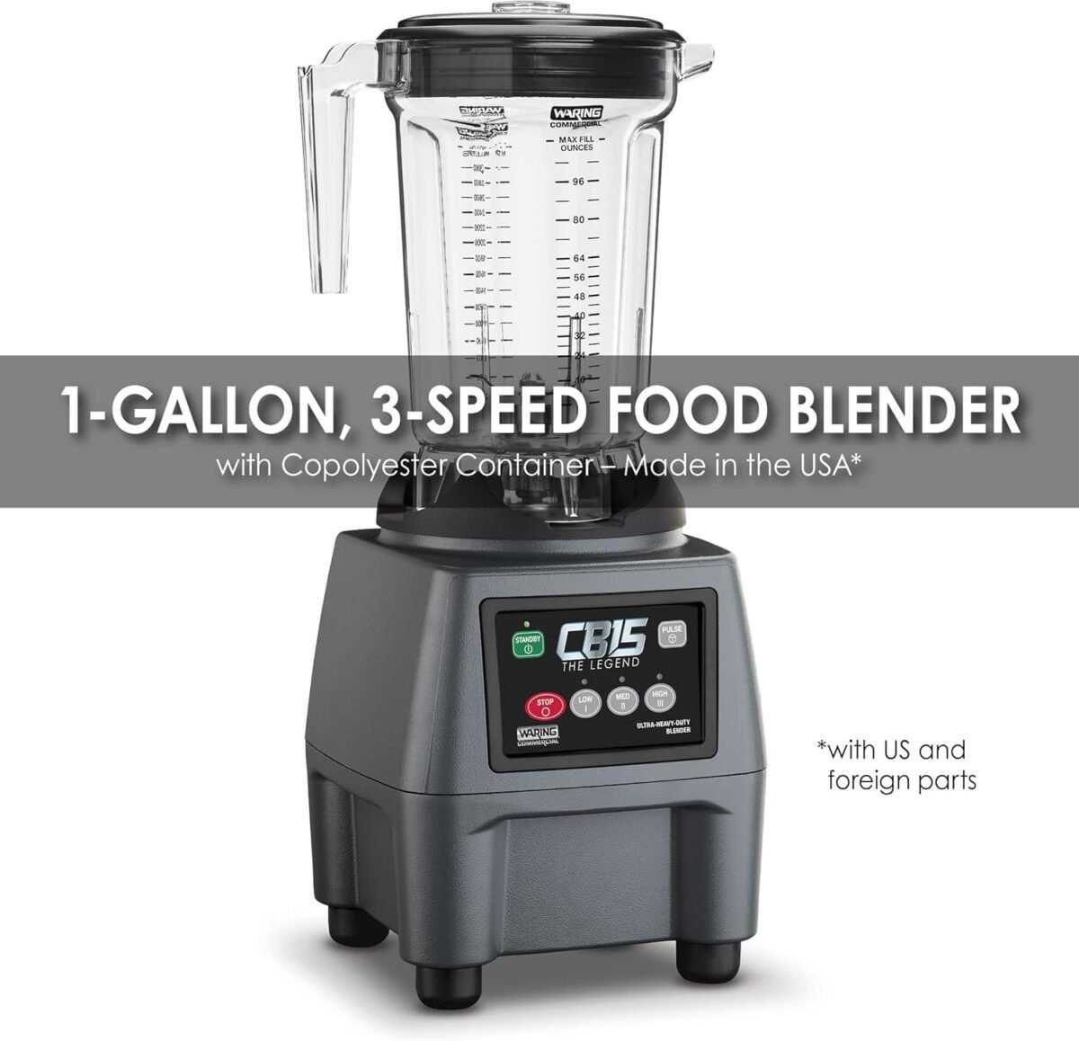 Waring Commercial CB15P Ultra Heavy Duty 3.75 HP Blender, Electric Touchpad Controls