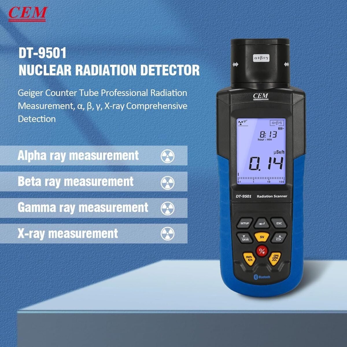 CEM DT-9501 Geiger Counter Nuclear Radiation Detector