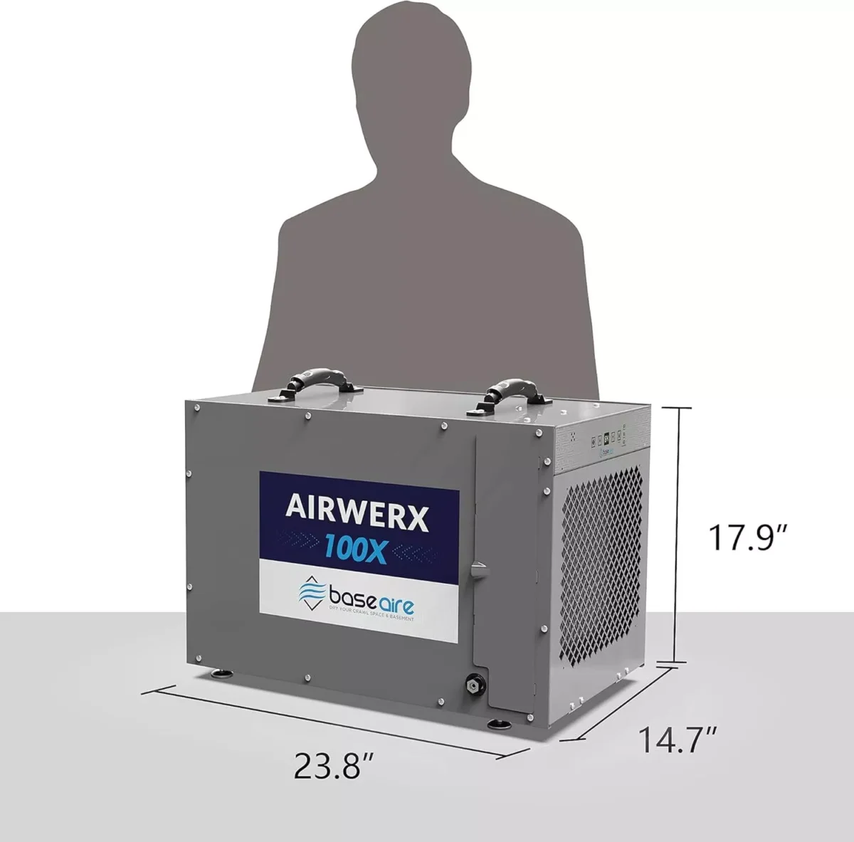 BASEAIRE 220 Pints Commercial Dehumidifier 2,900 sq. ft. Crawl Space AirWerx100X