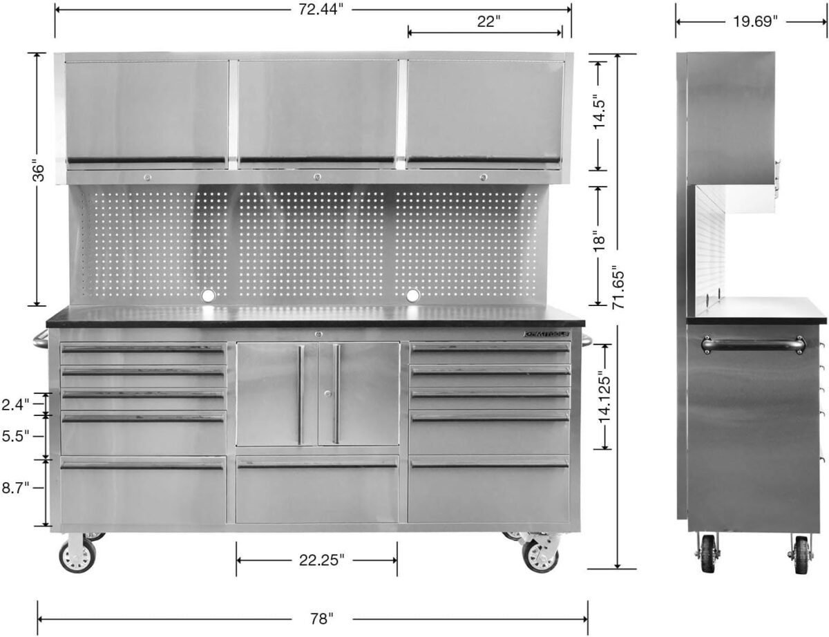 OEM TOOLS OEM24615 72 Inch 11-Drawer Garage Storage Cabinet System