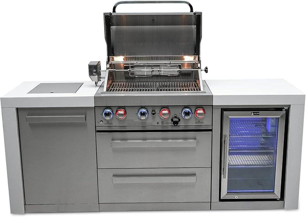 Mont Alpi MAi400-DFC 32-Inch 4-Burner 78000 BTU Deluxe Stainless Steel Gas Outdoor Kitchen Bar