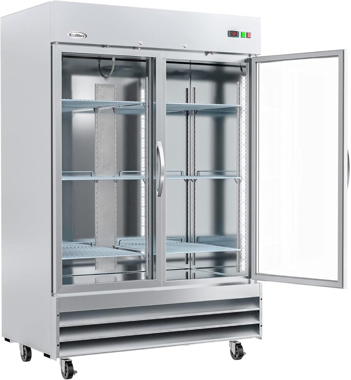 KoolMore RIF-2D-GD Commercial Upright, Freezer Double Door, Stainless Steel