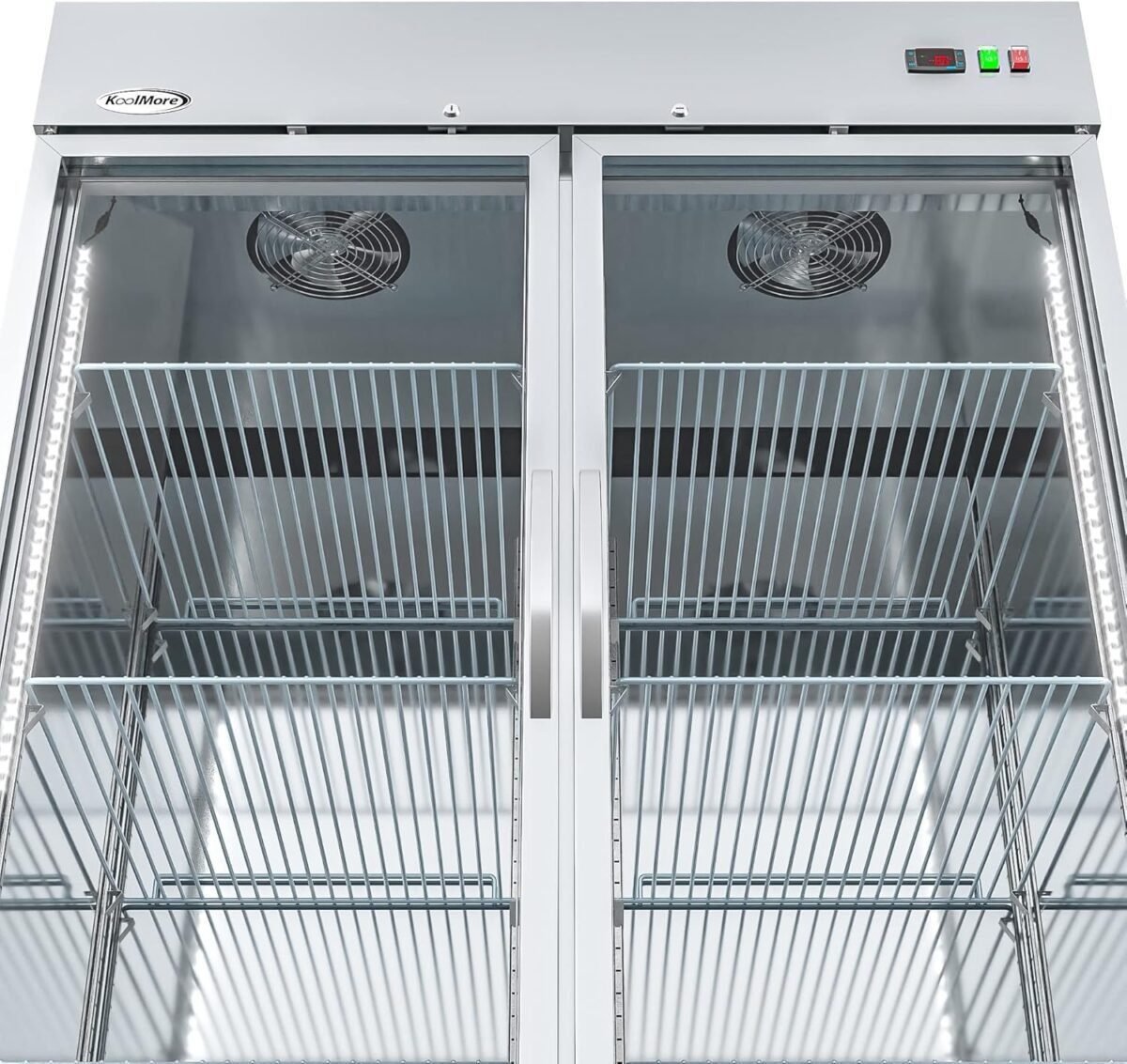 KoolMore RIF-2D-GD Commercial Upright, Freezer Double Door, Stainless Steel