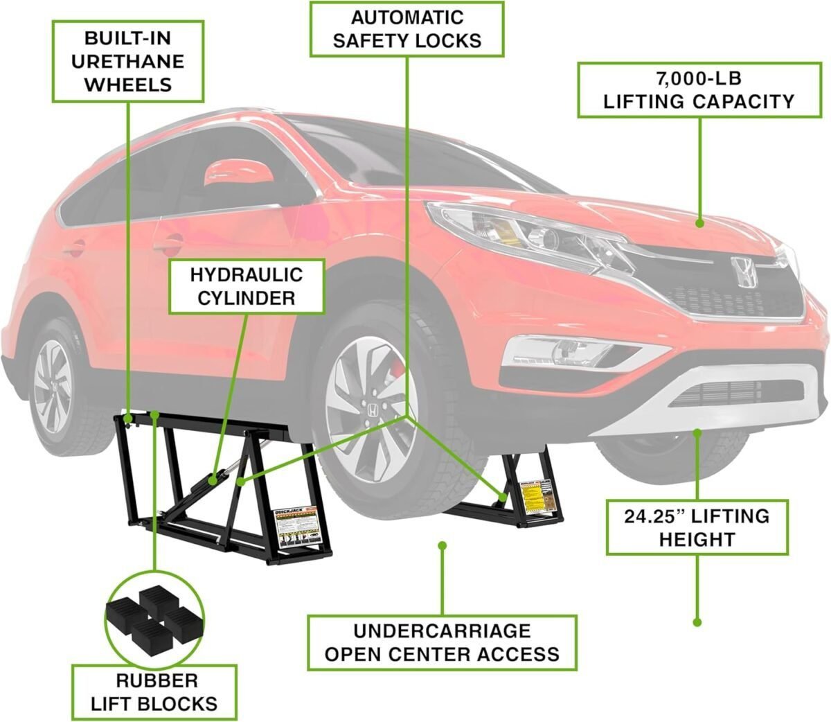 QuickJack 7000TL Portable 7,000lb Capacity Car/Vehicle/Auto Lift/Home/Shop/Garage