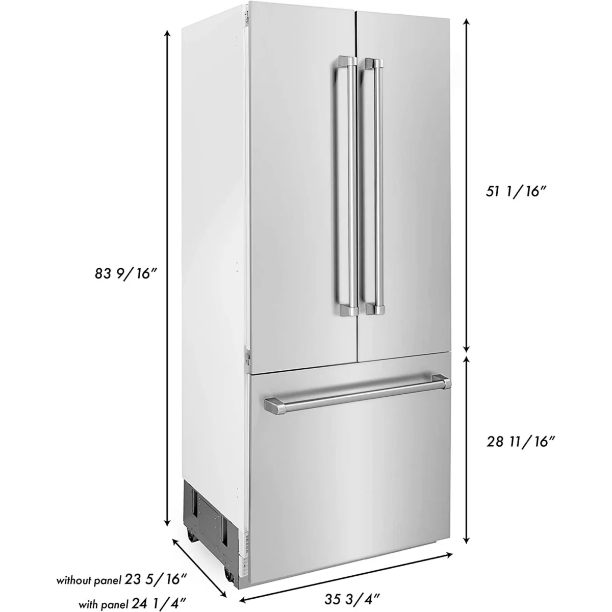 ZLINE French Door Refrigerator with Ice Maker, 400 lb