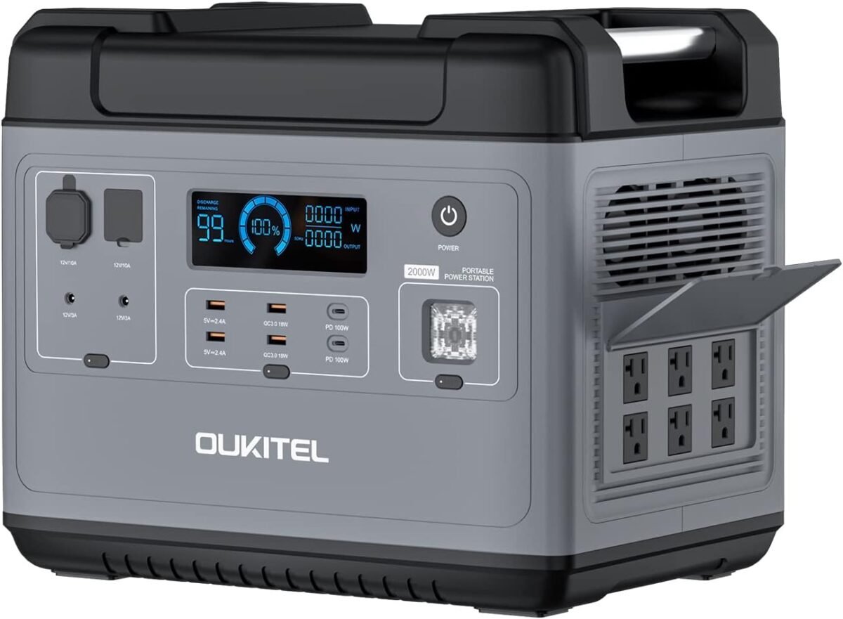 OUKITEL P2001 Power Station, 2000Wh Solar Generator LiFePO4 Battery