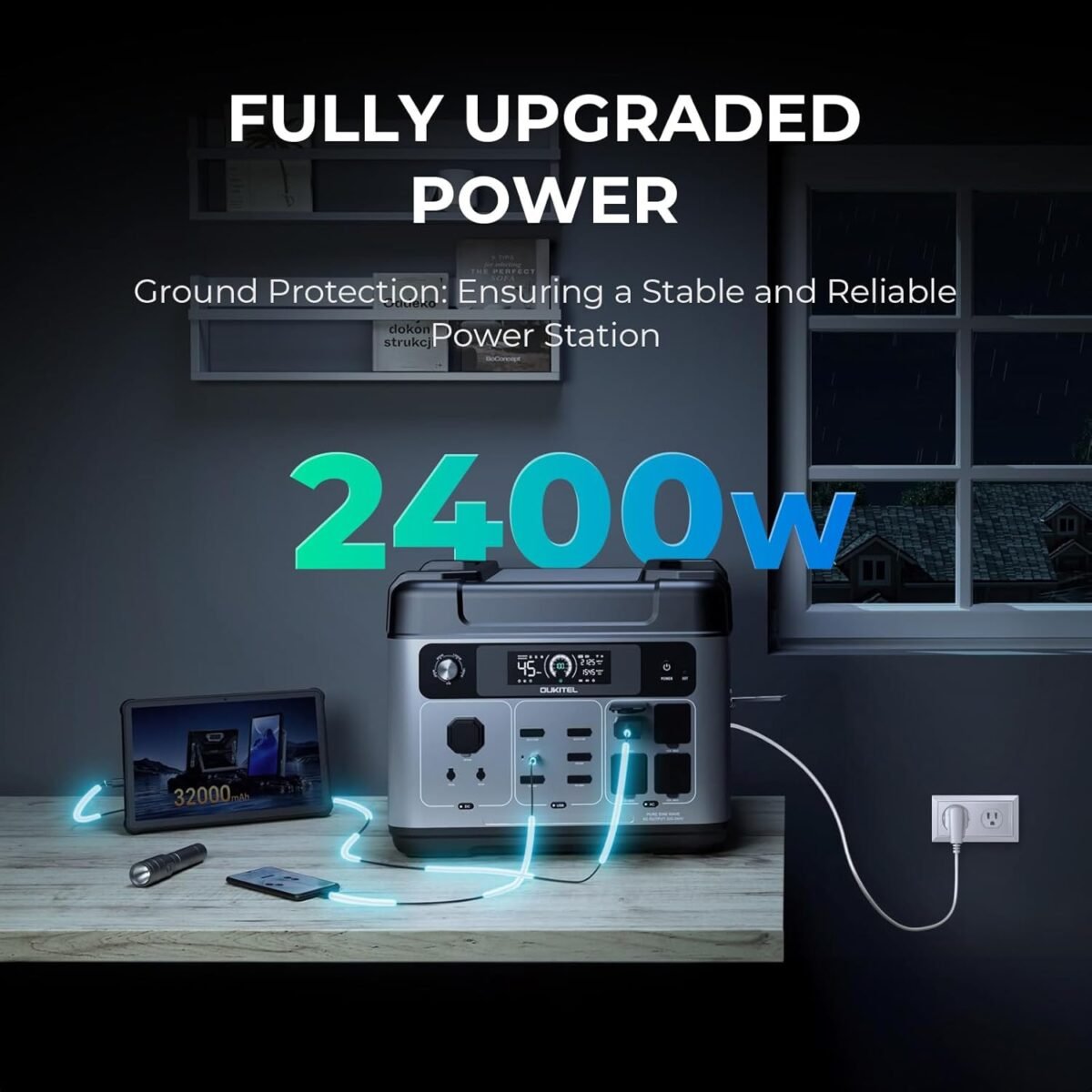 OUKITEL Solar Generator P2001 with 1x220W Solar Panel, 2000Wh LiFePO4 Battery