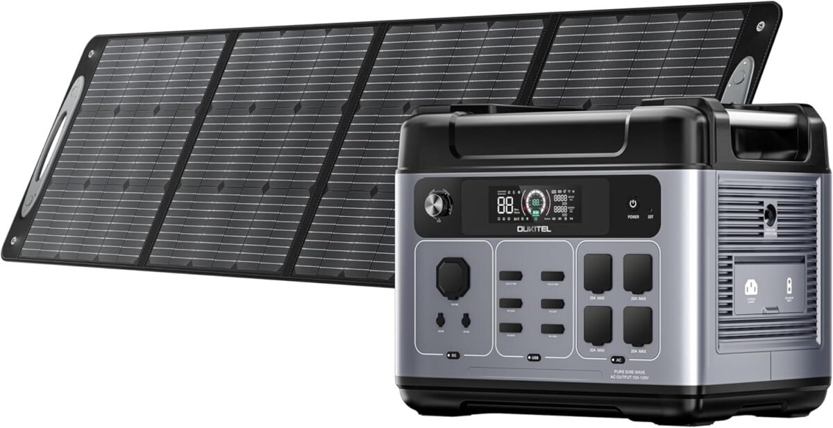 OUKITEL Solar Generator P2001 with 1x220W Solar Panel, 2000Wh LiFePO4 Battery