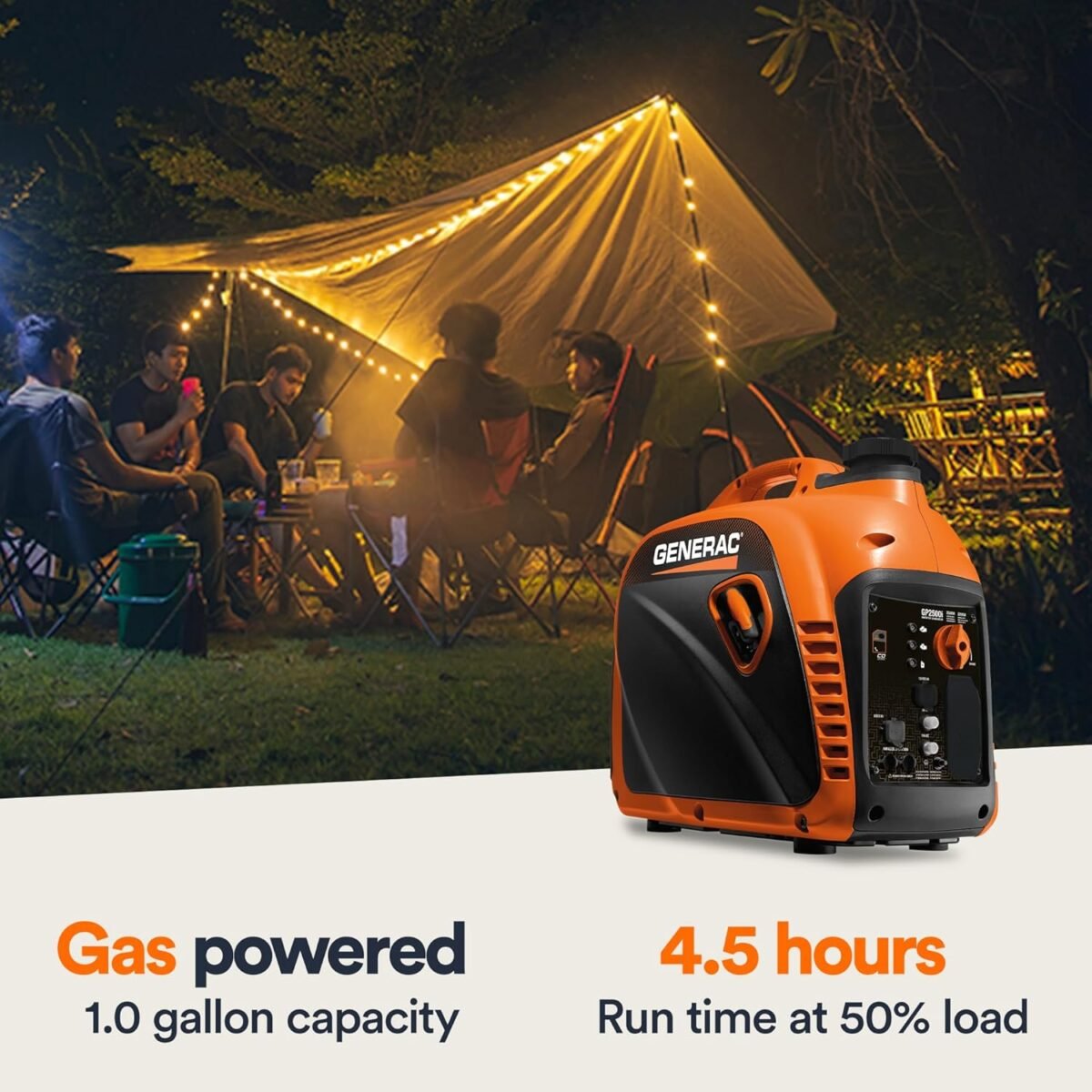 Generac 8251 GP2500i 2,500-Watt Gas Powered Portable Inverter Generator