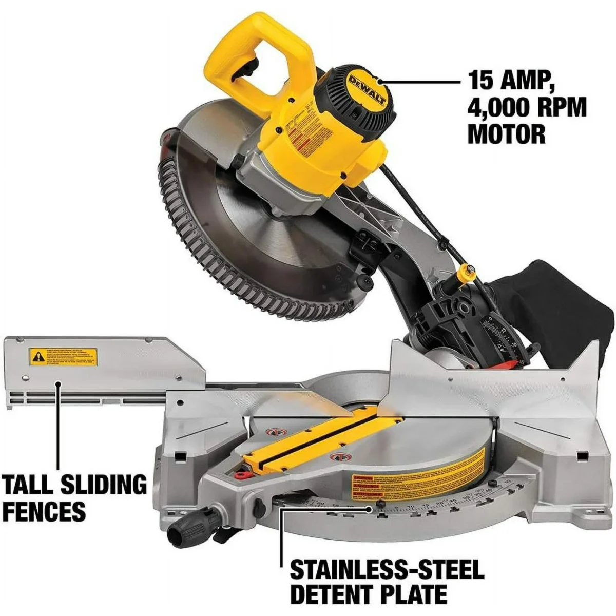 DEWALT 12-Inch Miter Saw, 15-Amp, Single Bevel, Compound DWS715