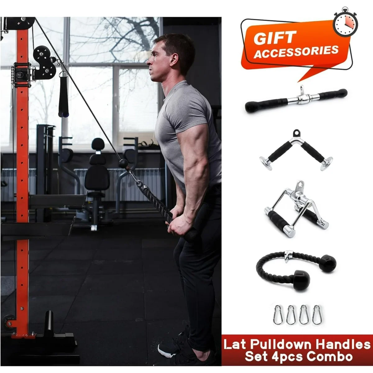 RitFit Multi-Function Squat Rack Power Rack Cage PPC03 with Cable Crossover System, 1000LBS Capacity Weight